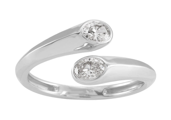 ELIE AZZI 0.39 ctw. WHITE GOLD OVAL SHAPE DIAMOND RING D5007WG