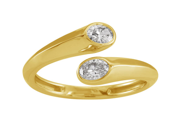 ELIE AZZI 0.39 ctw. YELLOW GOLD OVAL SHAPE DIAMOND RING D5007YG