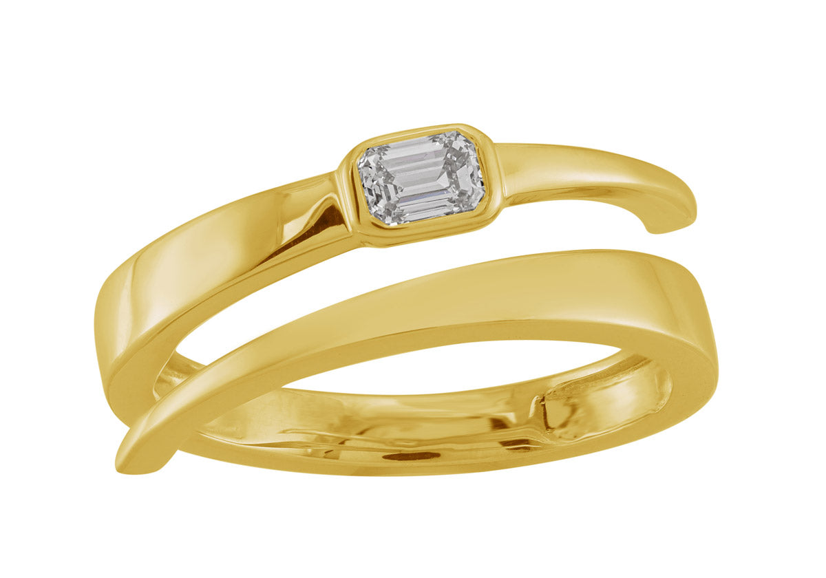 ELIE AZZI 0.21 ctw. YELLOW GOLD DIAMOND RING D5009YG