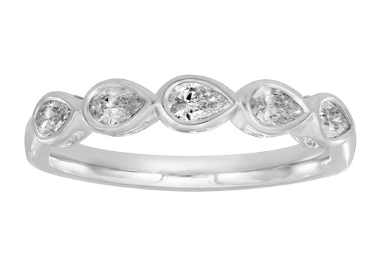 ELIE AZZI 0.50 ctw. WHITE GOLD PEAR SHAPE DIAMOND RING D5012WG