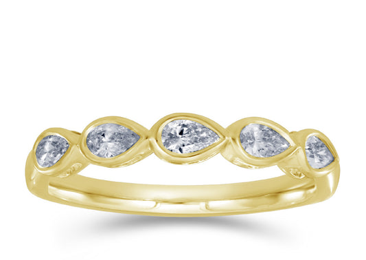 ELIE AZZI 0.50 ctw. YELLOW GOLD PEAR SHAPE DIAMOND RING D5012YG