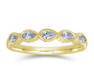 ELIE AZZI 0.50 ctw. YELLOW GOLD PEAR SHAPE DIAMOND RING D5012YG