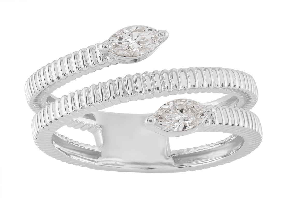 ELIE AZZI 0.30 ctw. WHITE GOLD MARQUISE DIAMOND RING D5013WG