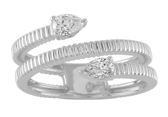 ELIE AZZI 0.34 ctw. WHITE GOLD PEAR SHAPE DIAMOND RING D5014WG