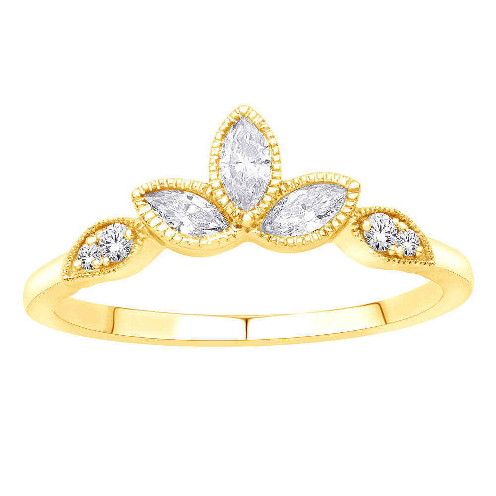 ELIE AZZI 0.27 ctw. YELLOW GOLD DIAMOND RING D5814YG