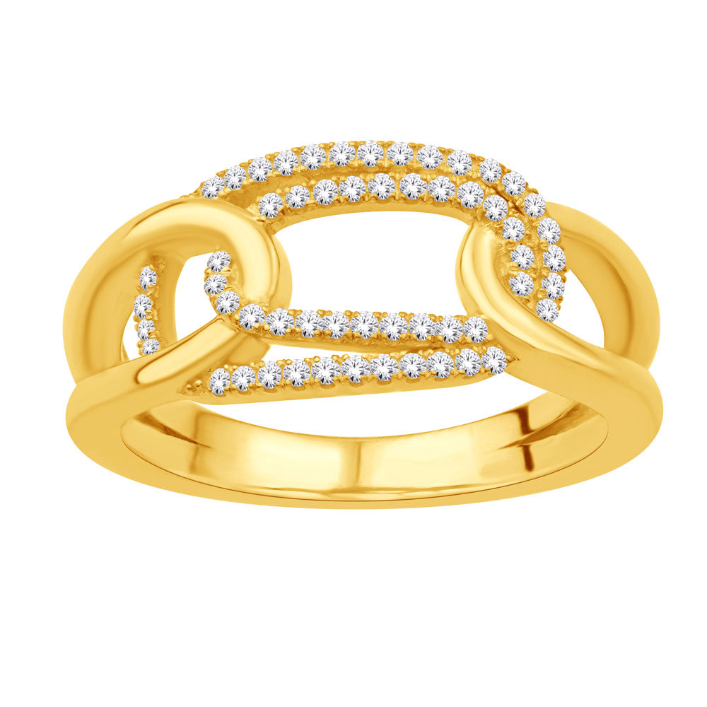 ELIE AZZI 0.21 ctw. YELLOW GOLD DIAMOND RING D5816YG