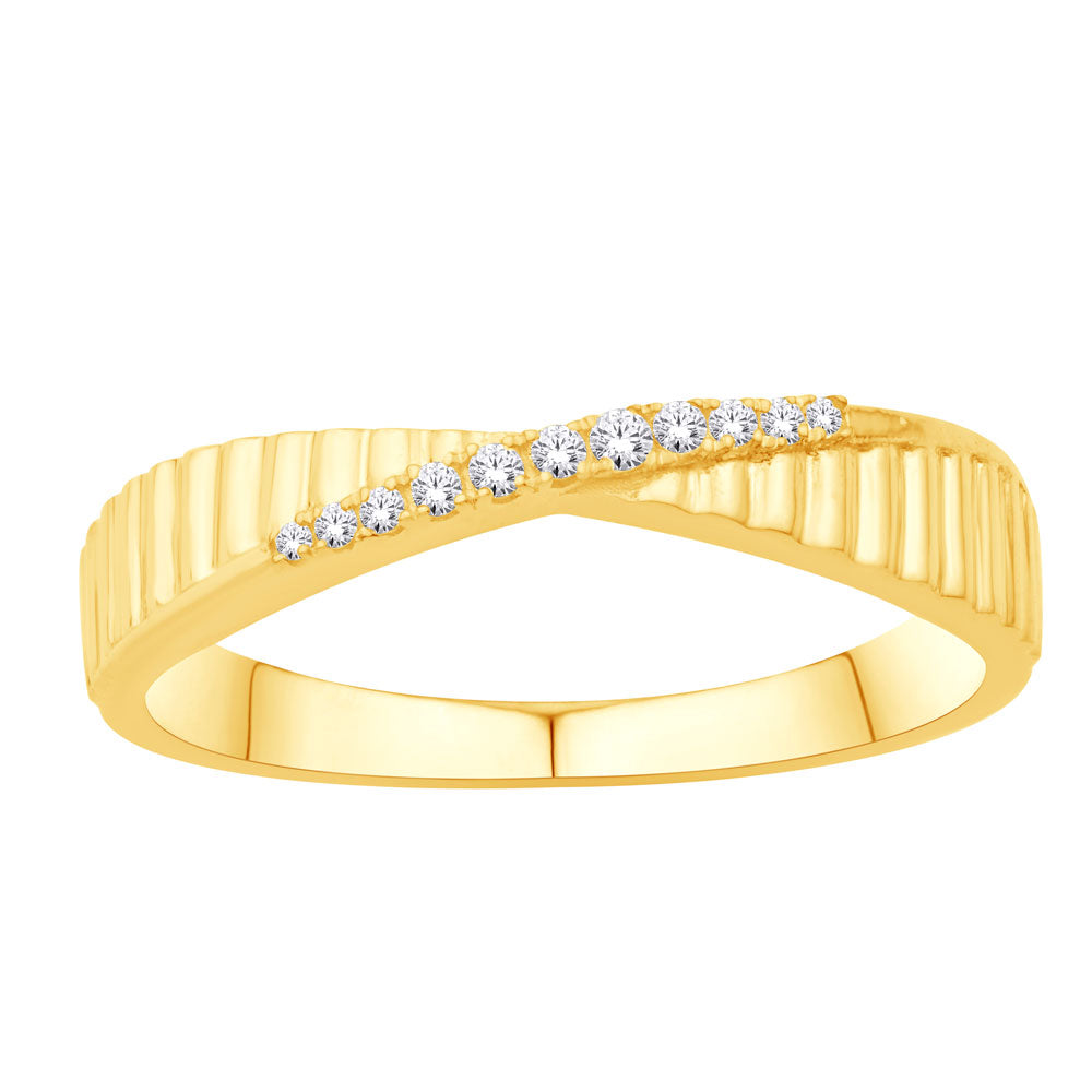 ELIE AZZI 0.07 ctw. YELLOW GOLD DIAMOND RING D5817YG