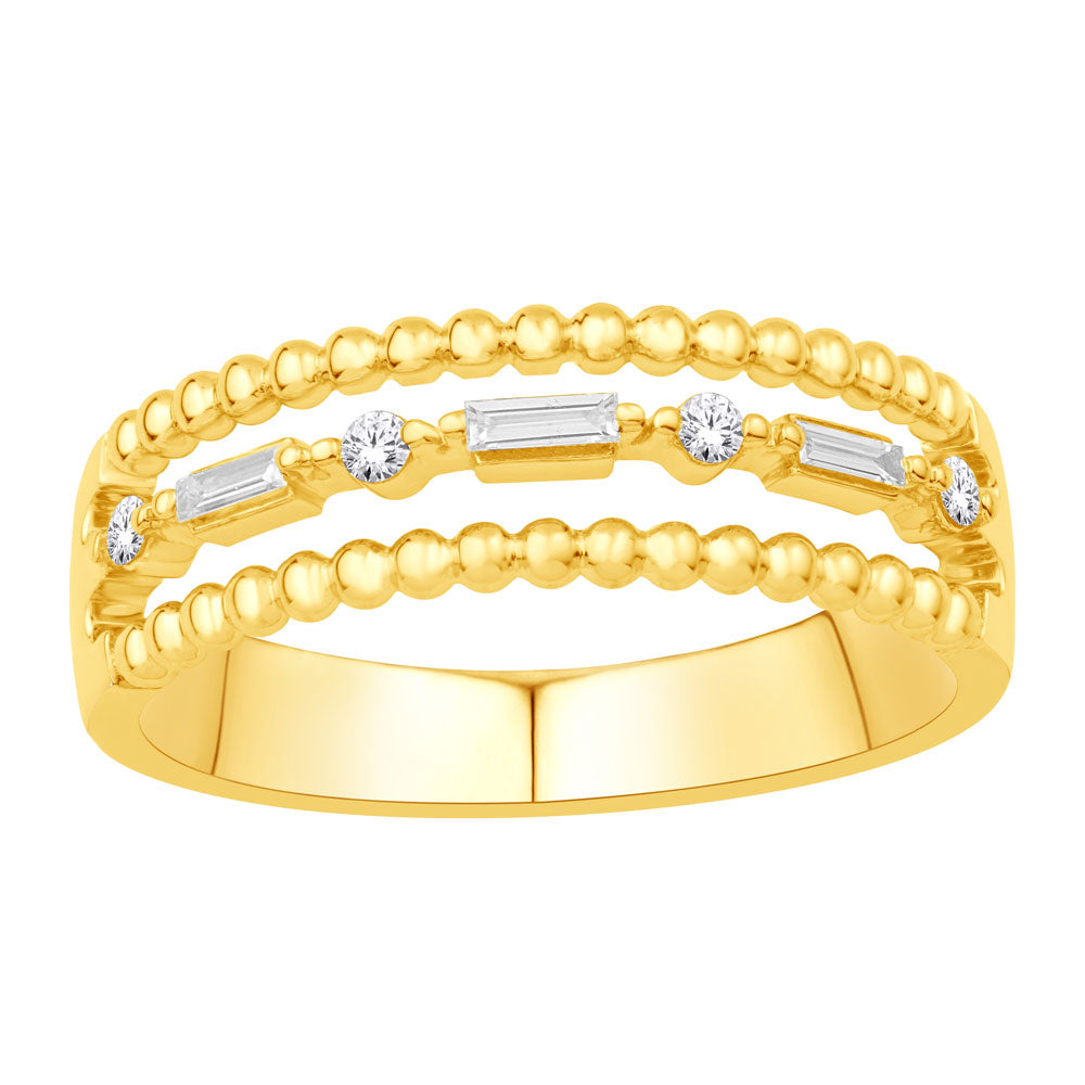 ELIE AZZI 0.13 ctw. YELLOW GOLD DIAMOND RING D5818YG