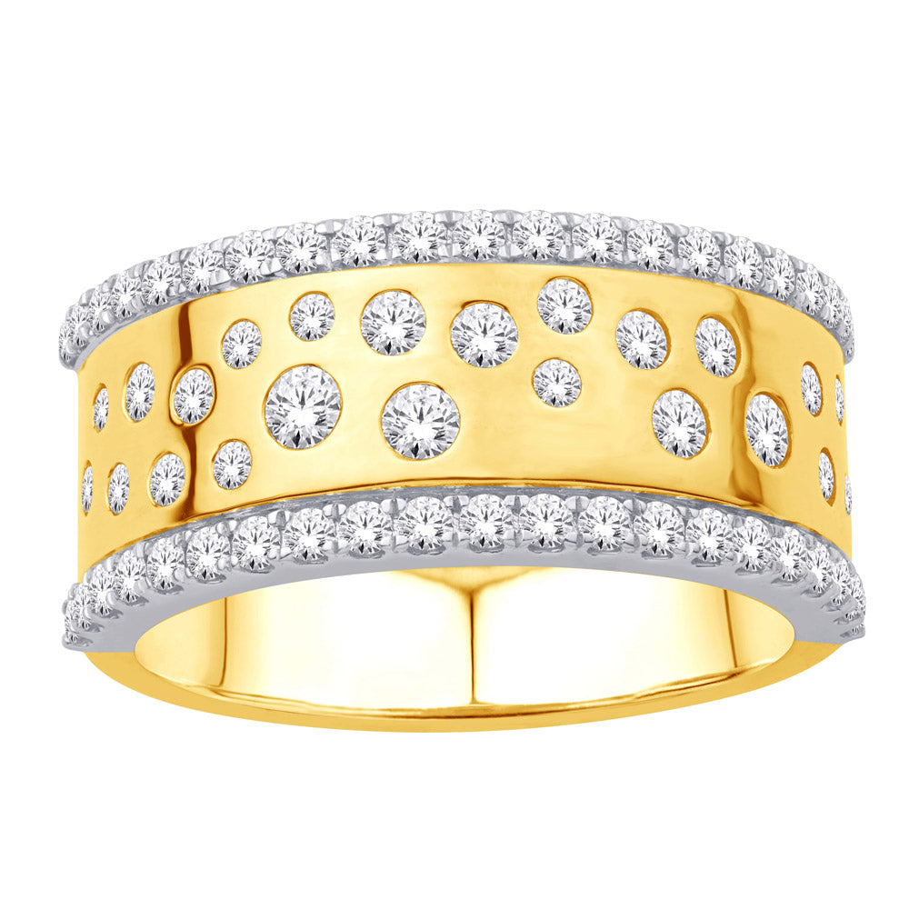 ELIE AZZI 0.92 ctw. YELLOW & WHITE GOLD DIAMOND RING D5821YW