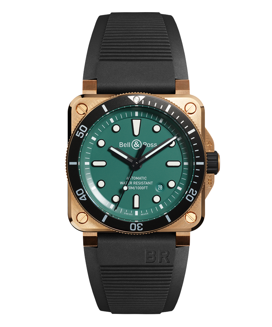 Bell & Ross BR-03 Diver Black & Green Bronze 42 mm BR0392-D-LT-BR/SRB