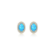 Lafonn Classic Oval Blue Blue Opal Earring E0323BOG00