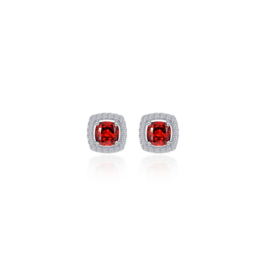 Lafonn Classic Cushion Garnet Earring E0329GNP00