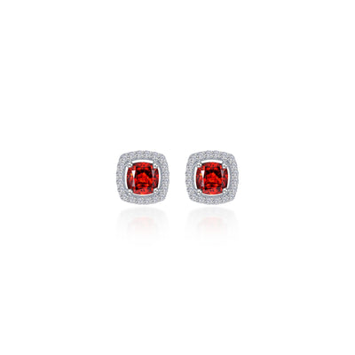 Lafonn Classic Cushion Garnet Earring E0329GNP00