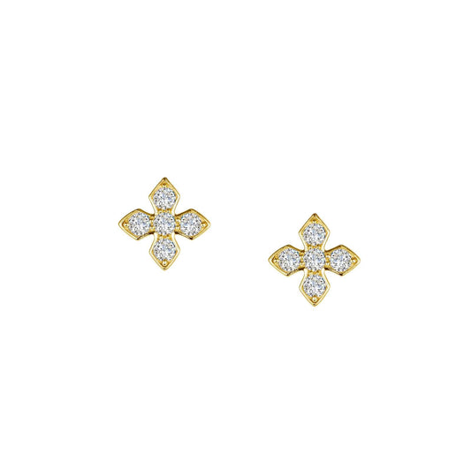 Dainty Maltese Cross Stud Earrings