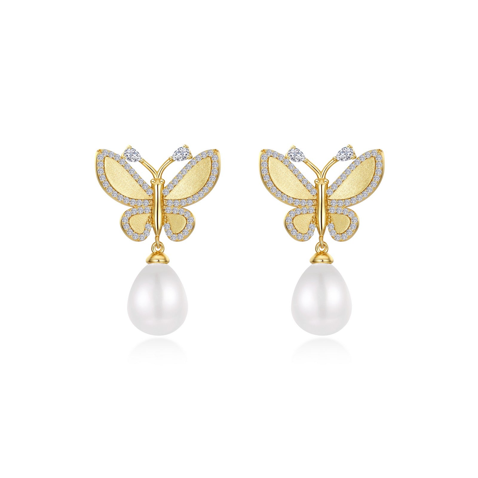 Lafonn Lafonn Gold Club White Fresh Water Pearl Earring E0587PLG00