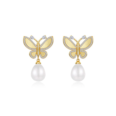 Lafonn Lafonn Gold Club White Fresh Water Pearl Earring E0587PLG00