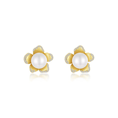 Lafonn Lafonn Gold Club White Fresh Water Pearl Earring E0589PLG00