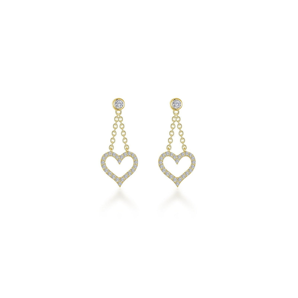 Cut-out Heart Dangle Earrings E0616CLG00