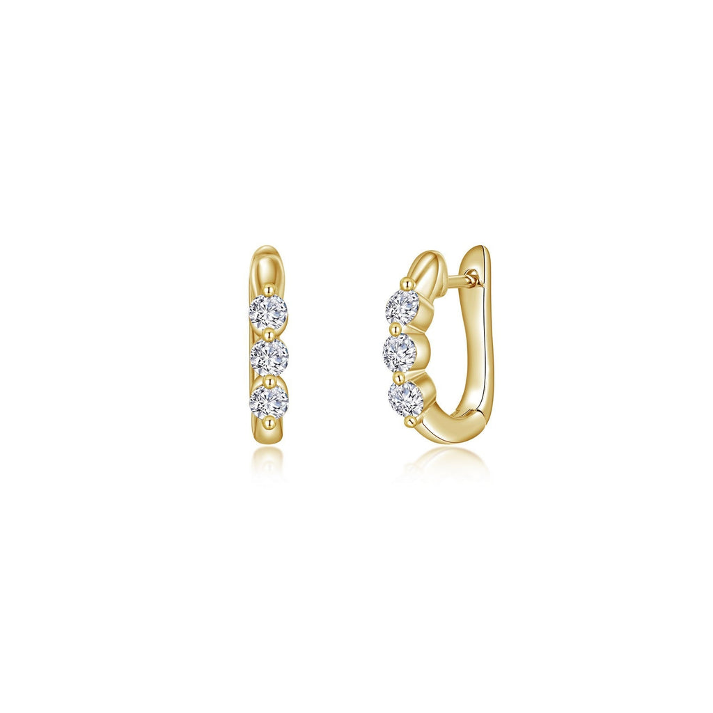 1.0 CTW 3-Stone Huggie Hoop Earrings E0617CLG00