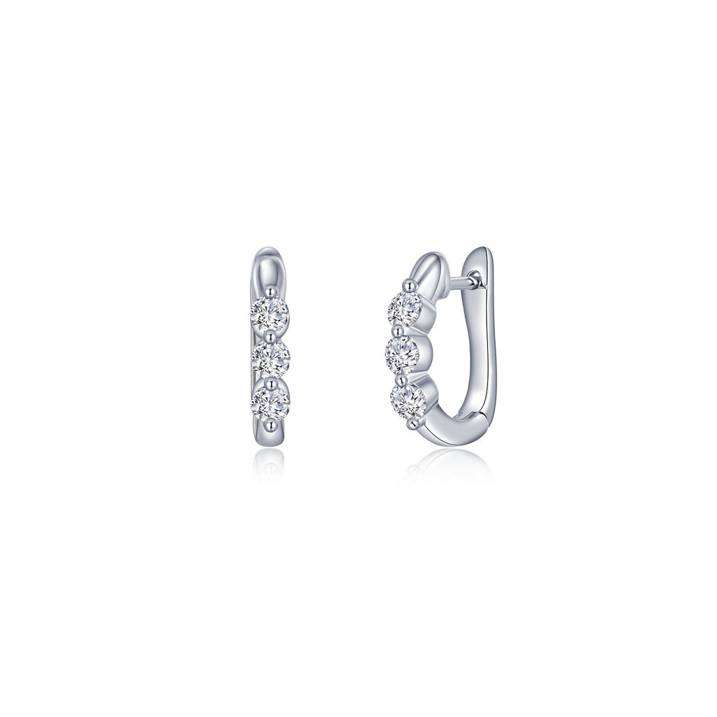 1.0 CTW 3-Stone Huggie Hoop Earrings E0617CLP00