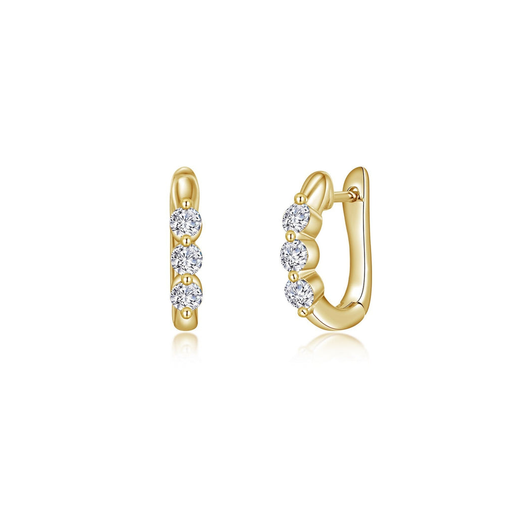 1.5 CTW 3-Stone Huggie Hoop Earrings E0618CLG00