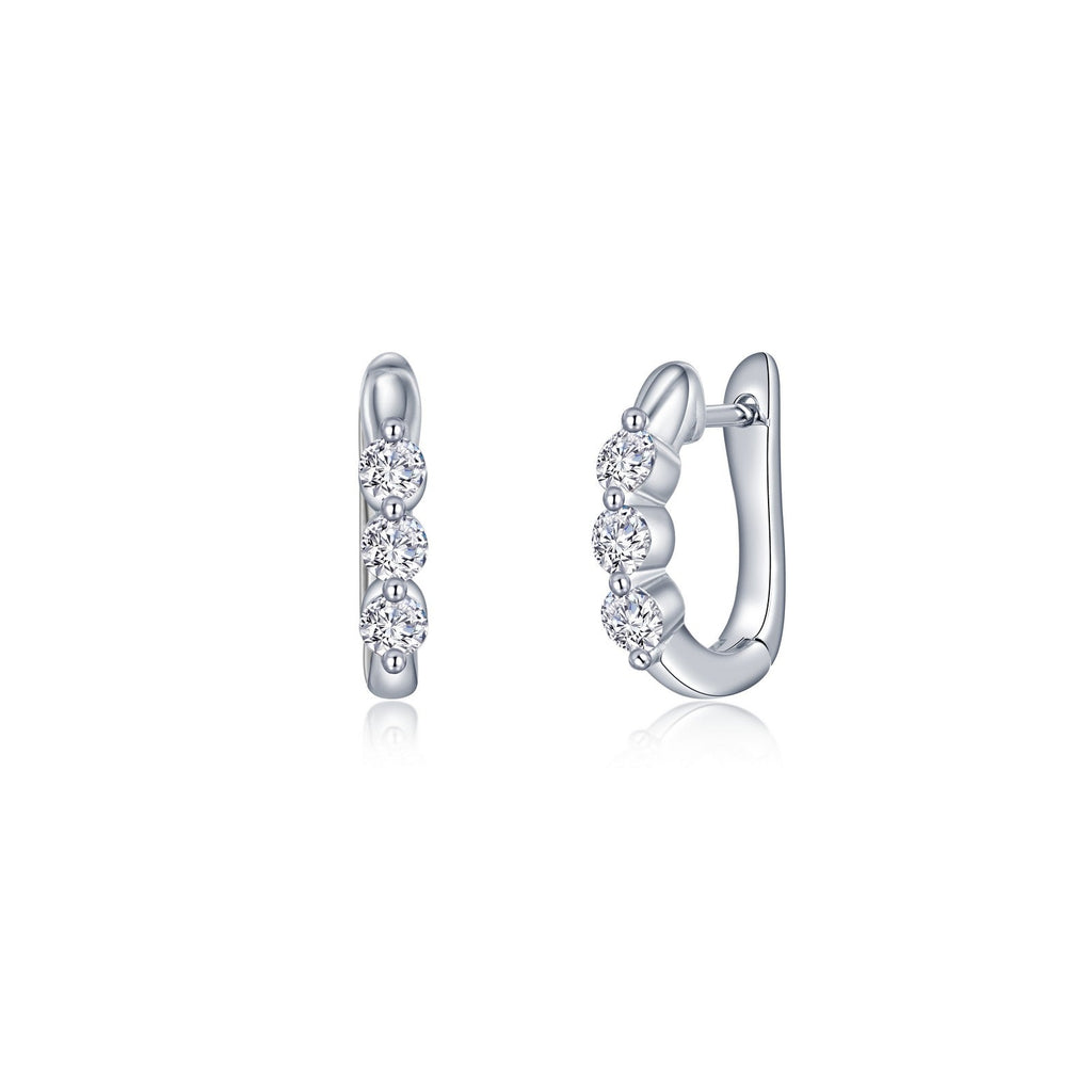 1.5 CTW 3-Stone Huggie Hoop Earrings E0618CLP00