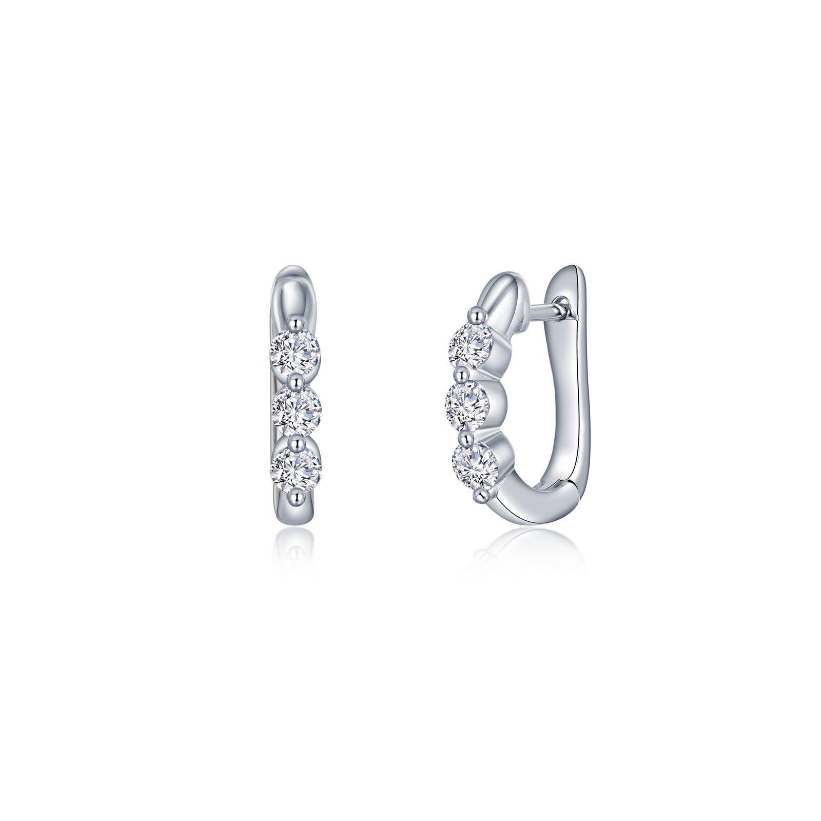1.5 CTW 3-Stone Huggie Hoop Earrings E0618CLG00