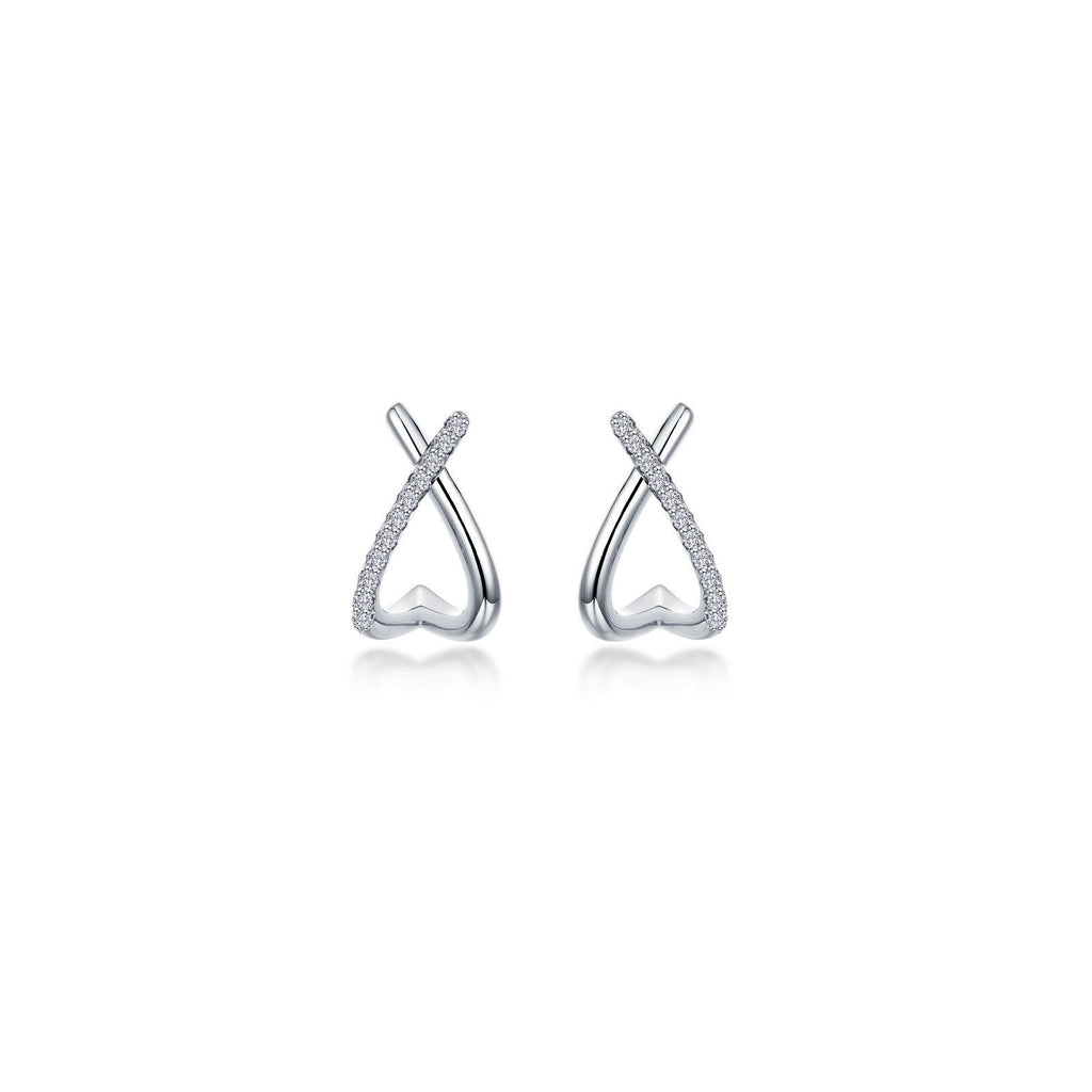 Dainty Criss-Cross Huggie Earrings E0626CLP00