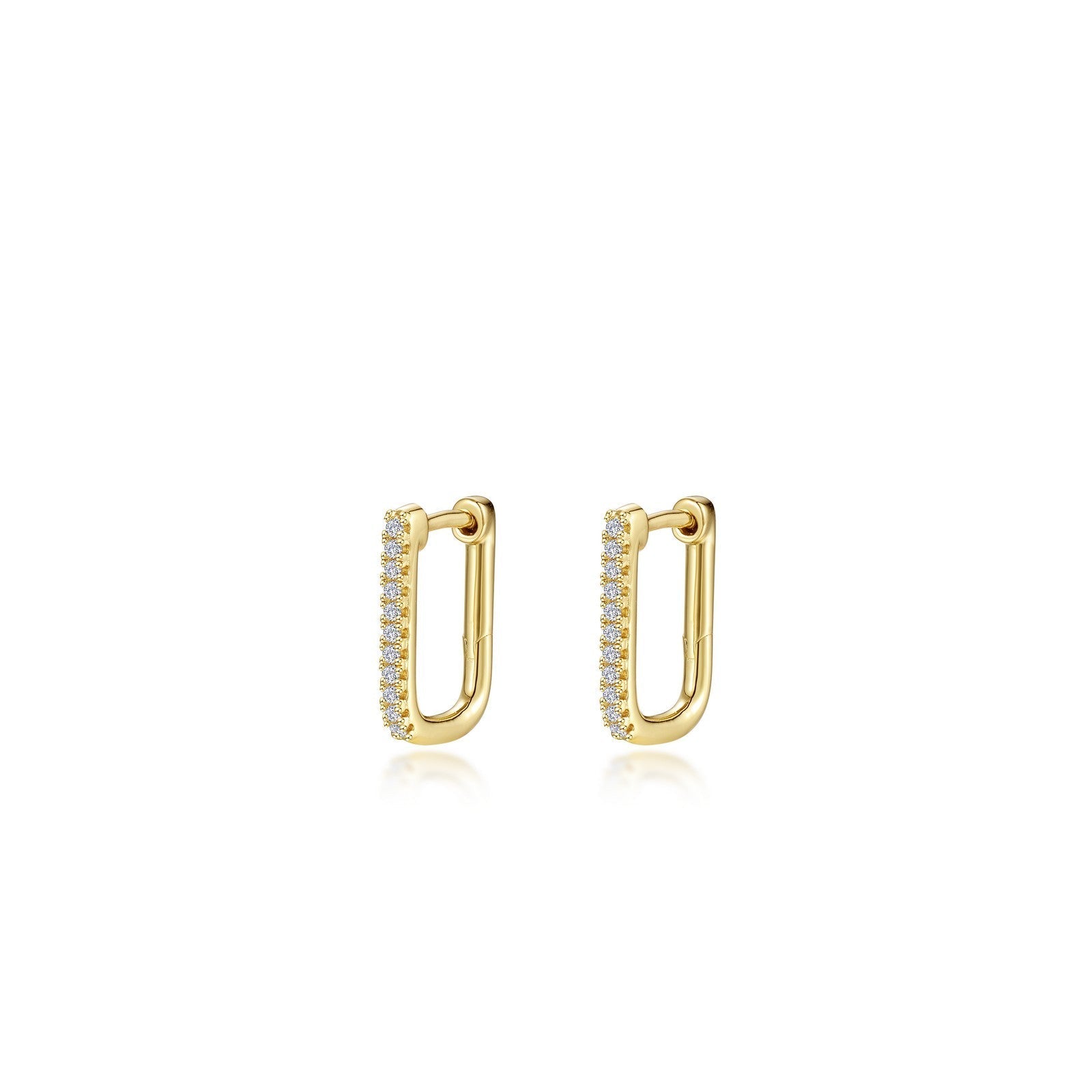 15mm x 11mm Rectangle Hoop Earrings E0630CLG00