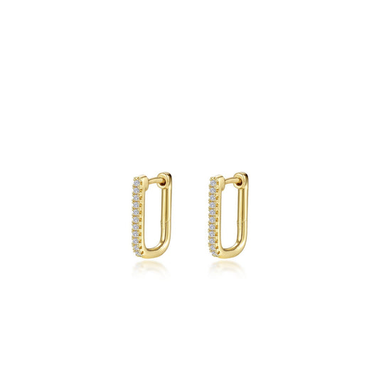 15mm x 11mm Rectangle Hoop Earrings E0630CLG00