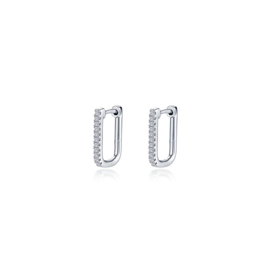 15mm x 11mm Rectangle Hoop Earrings E0630CLP00