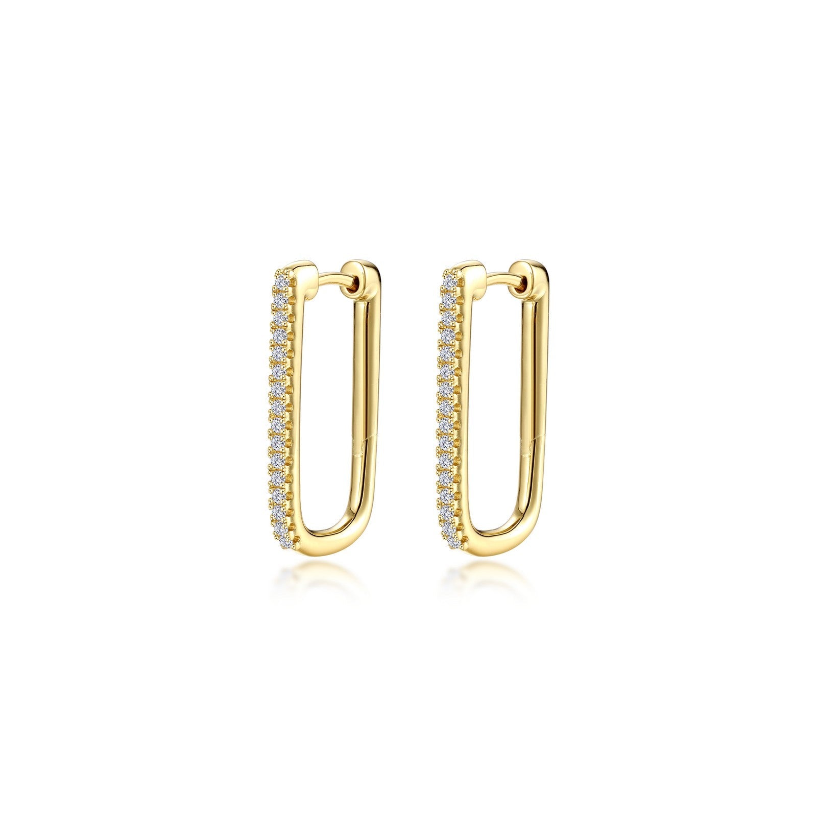 25mm x 14.3mm Rectangle Hoop Earrings E0632CLG00