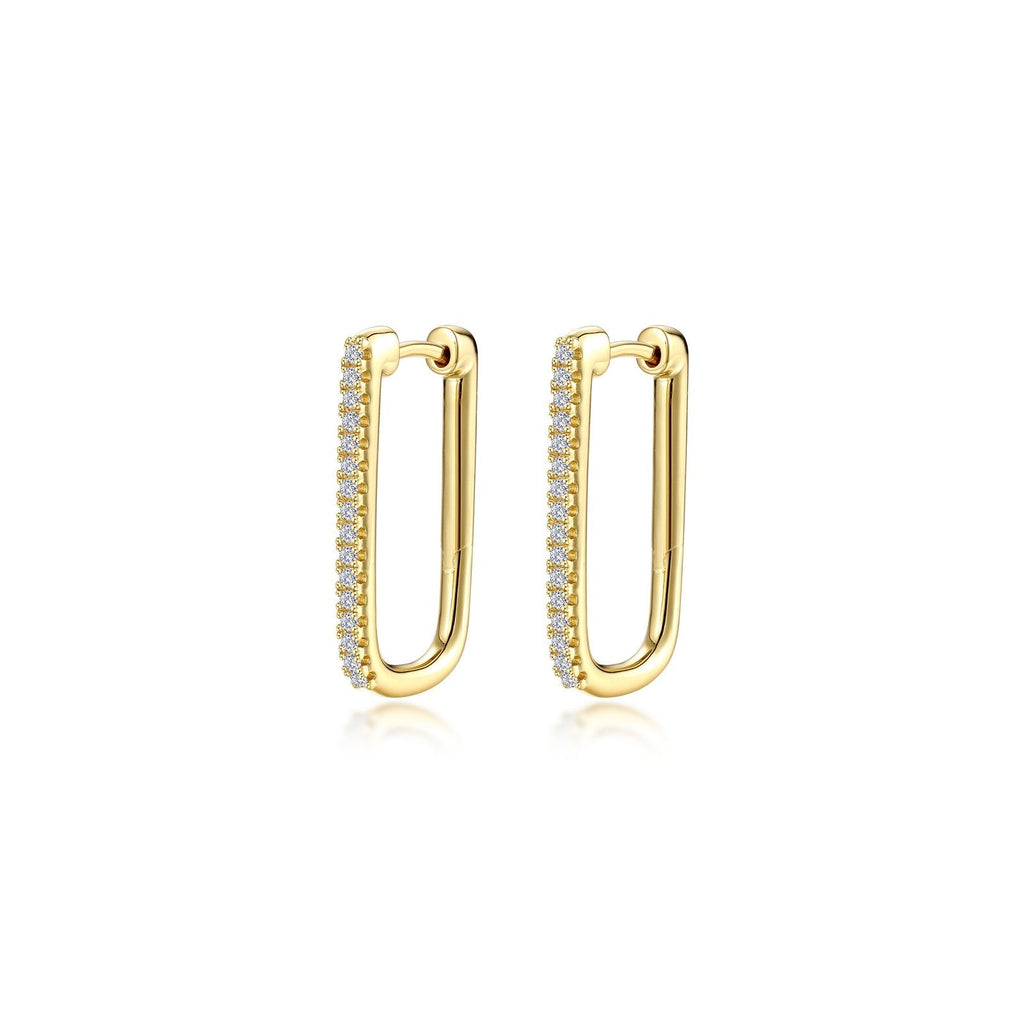 25mm x 14.3mm Rectangle Hoop Earrings E0632CLG00