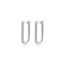 25mm x 14.3mm Rectangle Hoop Earrings E0632CLP00