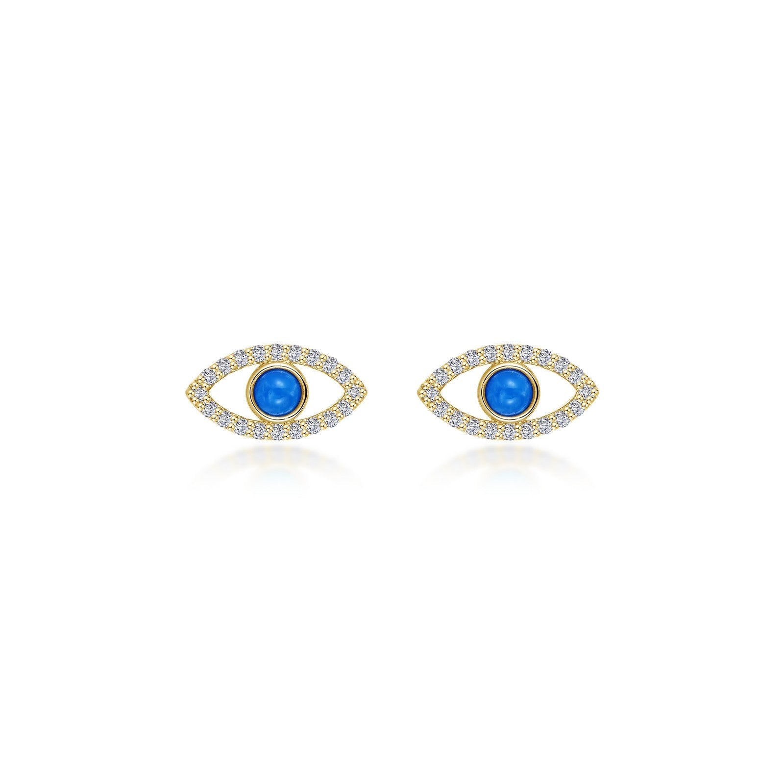 Reconstituted Turquoise Evil Eye Stud Earrings E0635TQG00