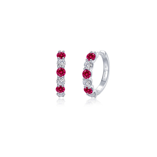 Josie Ruby Hoop Earrings E0649CRP00