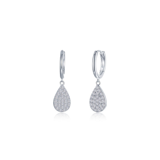Pave Teardrop Dangle Earrings E0663CLP00