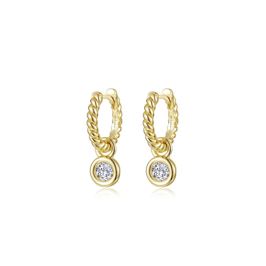 Cordelia Bezel Charm Huggie Earrings