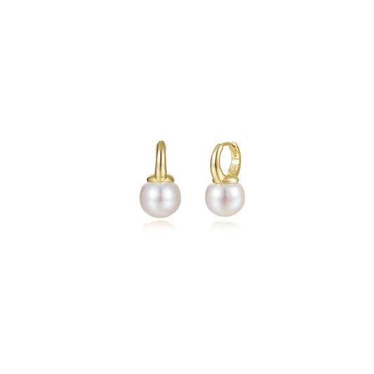 Pearl Essence Drop Huggie Earrings