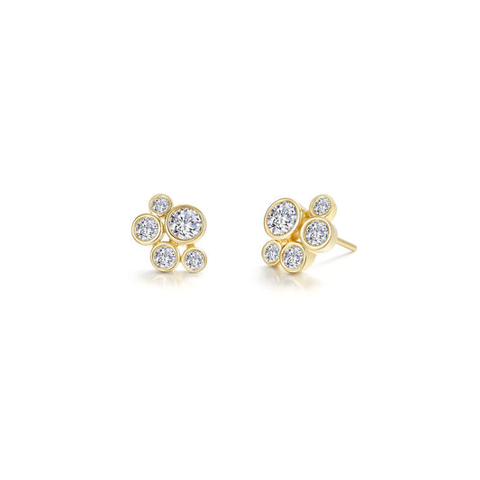 Bubble Cluster Bezel Earrings