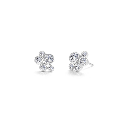 Bubble Cluster Bezel Earrings