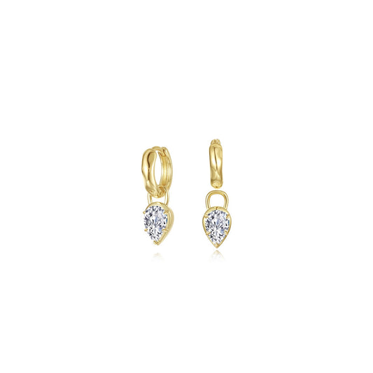 Pear Charm Molten Huggie Hoops