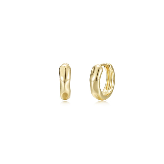 High-Polished Molten Huggie Earrings