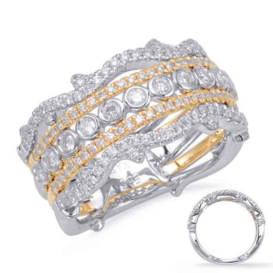 ELIE AZZI 0.72 ctw. YELLOW & WHITE GOLD MATCHING BAND EN7842-BYW