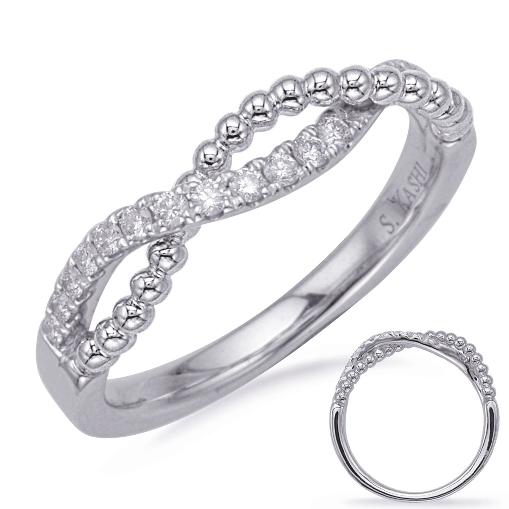 ELIE AZZI 0.18 ctw. WHITE GOLD DIAMOND FASHION RING EN8246-BWG