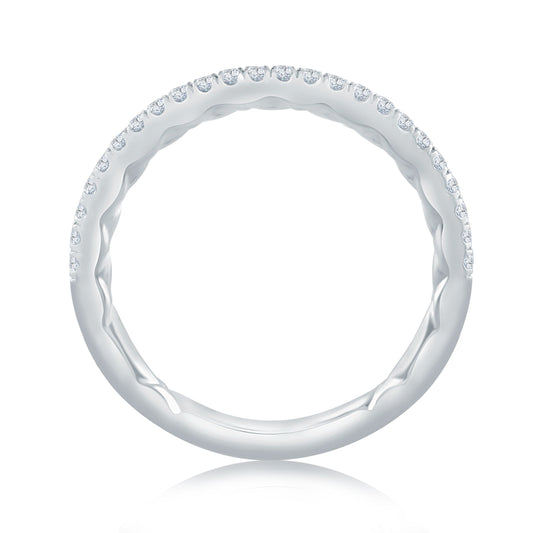 A.Jaffe Wedding Bands Pavé Diamond Band with Signature A.JAFFE Quilts Interior MR2029Q/18