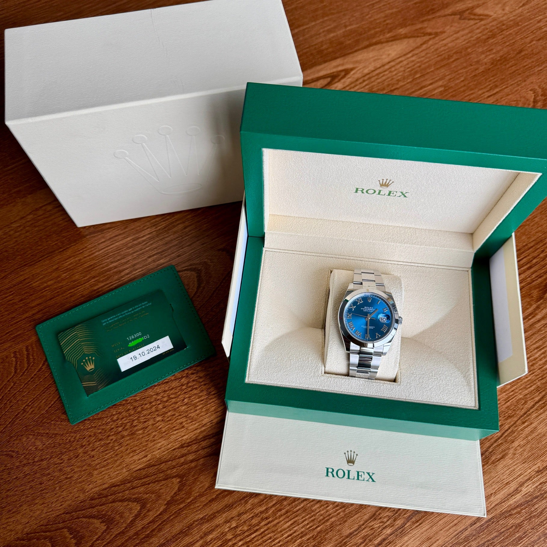 Rolex Datejust 41 Azzurro Blue Roman Dial 126300 – AZZI Jewelers
