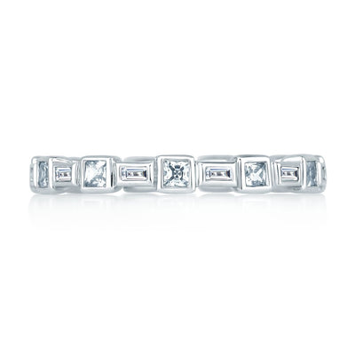 A.Jaffe Stackable Rings Princess and Baguettes Eternity Anniversary Ring WR0840/72