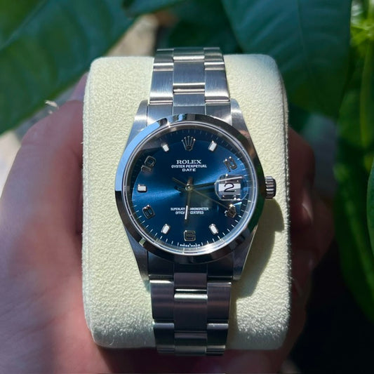 Rolex Oyster Perpetual Date 34 Blue Arabic Dial | Ref. 15200 | 2008 | Complete Set