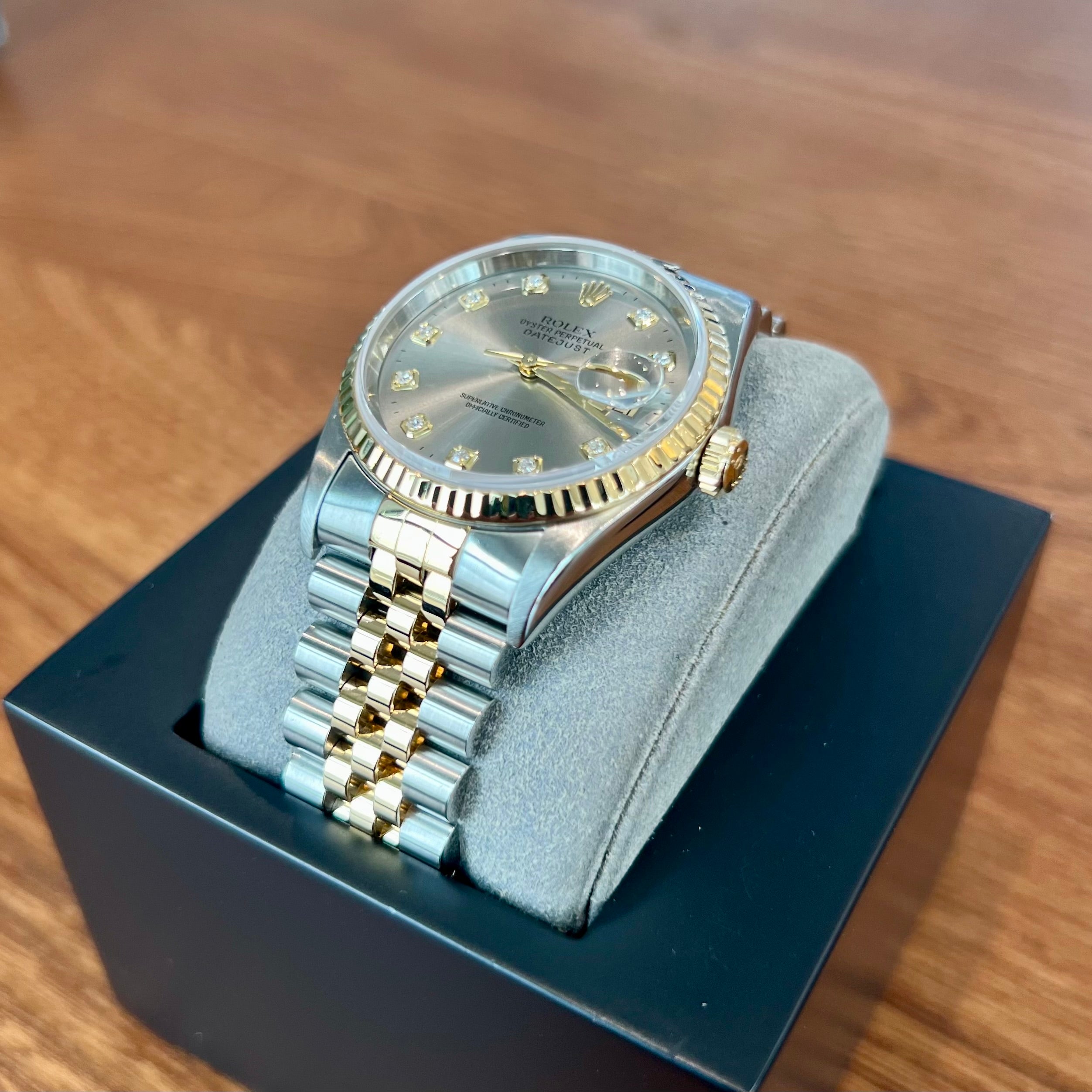 Rolex Datejust 36 Grey Diamond Dial 16233 Two-Tone | AZZI Jewelers